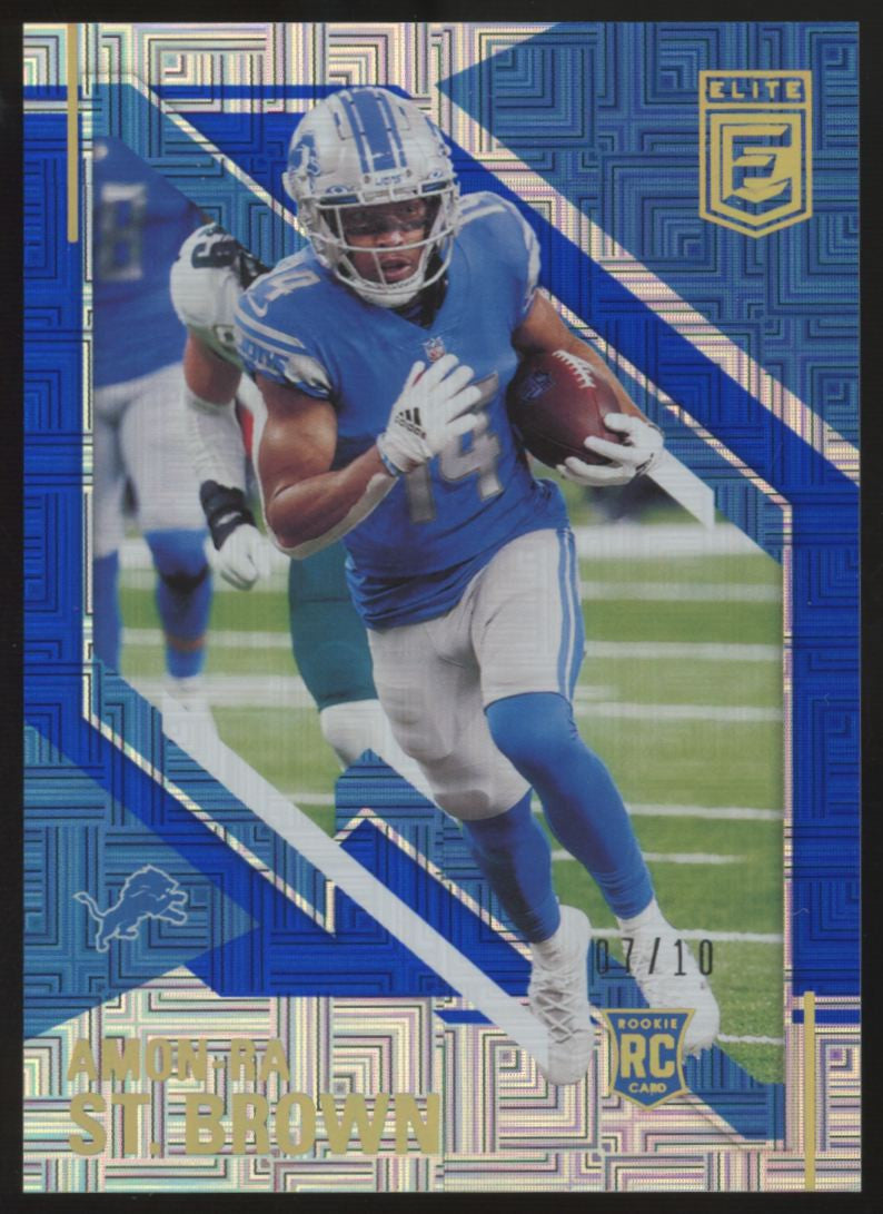 2021 Panini Chronicles Donruss Elite Update Amon-Ra St. Brown RC Blue /10 #197