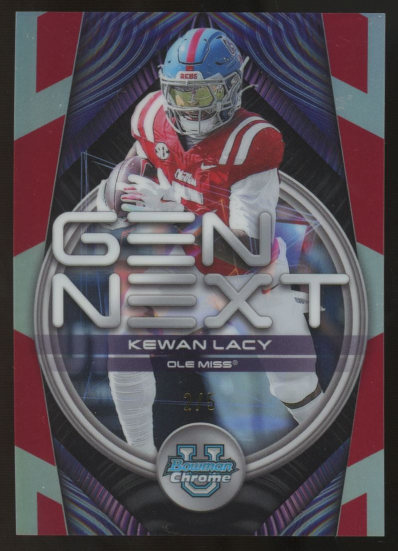 2026 Bowman Chrome University Kewan Lacy Gen Next Red Refractor /5 #GN-9