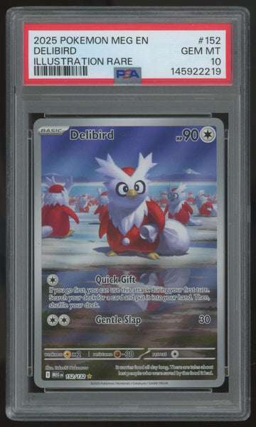 2025 Pokemon Delibird Mega Evolution Illustration Rare #152 PSA 10