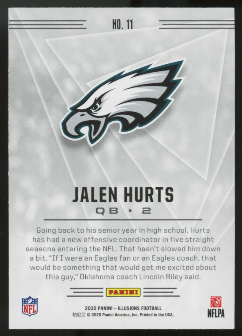 2020 Illusions Jalen Hurts Orange RC #11 NM-MT