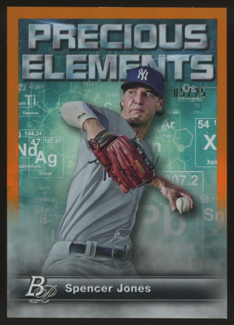 2023 Bowman Platinum Spencer Jones Precious Moments Orange /25 #PE-15
