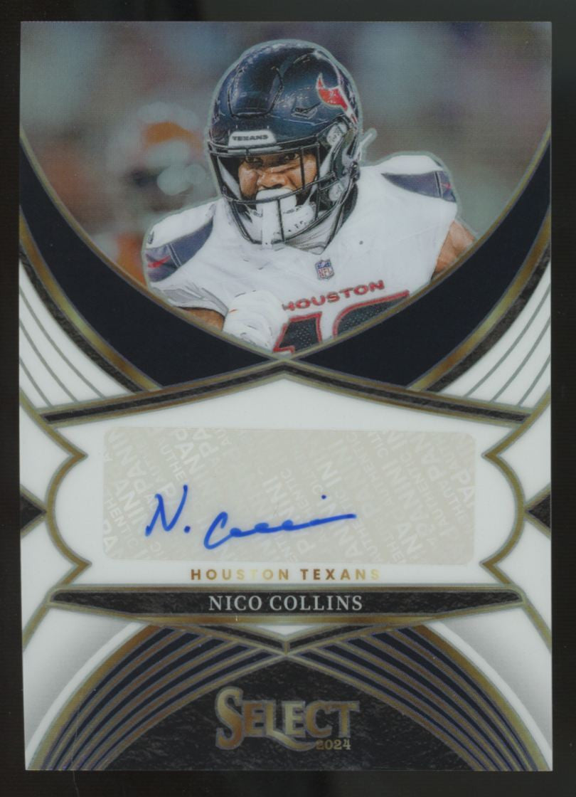 2024 Panini Select Nico Collins White Prizm Auto /50 #SSP-NCS
