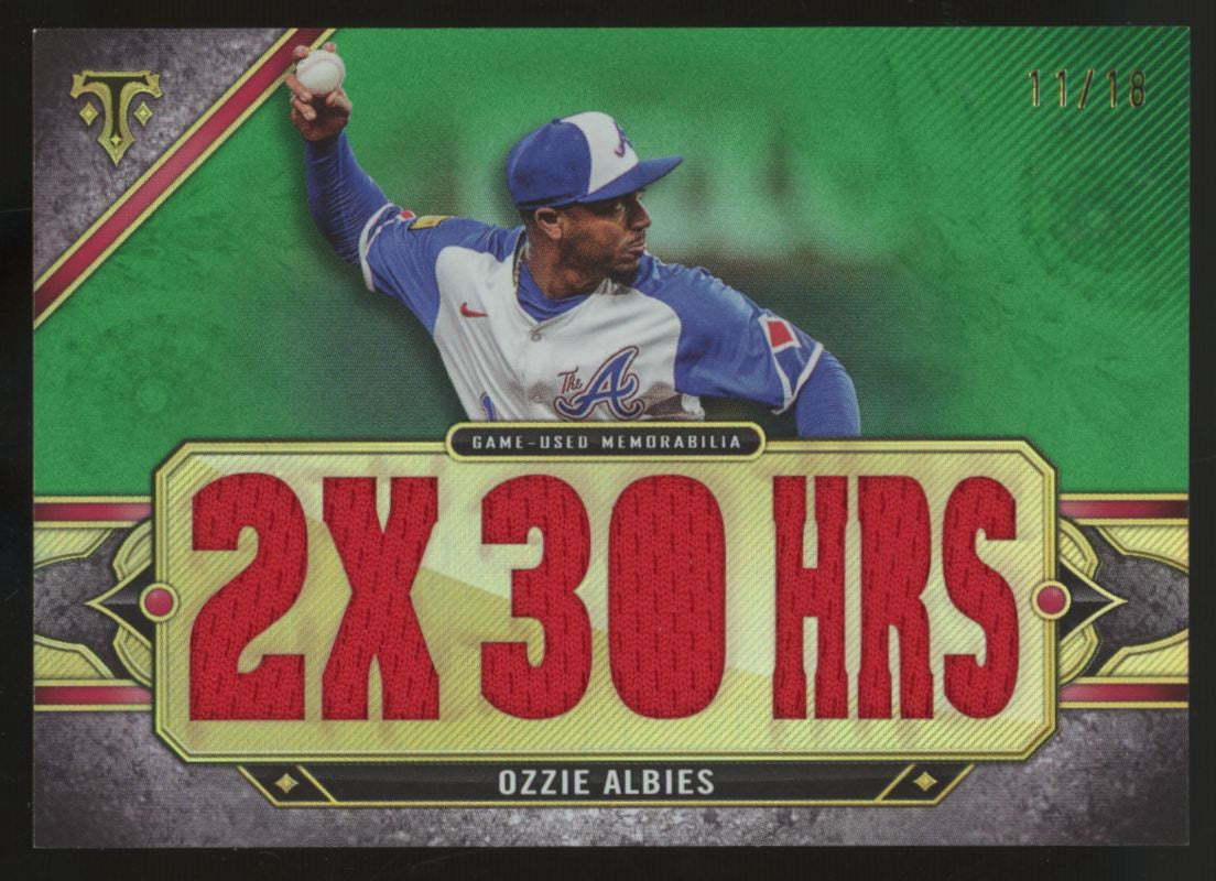 2024 Topps Triple Threads Ozzie Albies Relics Patch Emerald /18 #TTR-0A4