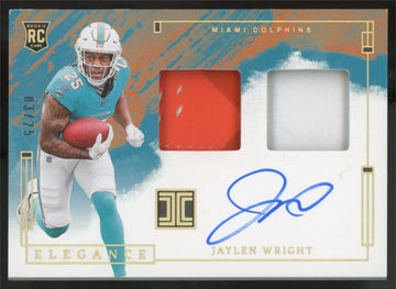 2024 Impeccable Jaylen Wright RC Elegance Glove/Helmet Dual Patch Auto RPA /25