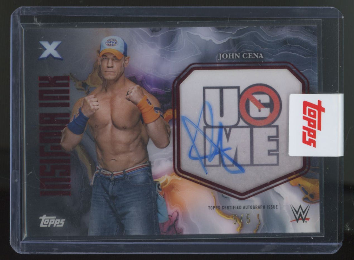 2025 Topps Exalted WWE John Cena Red Insignia Ink Auto /5 #INI-JCA