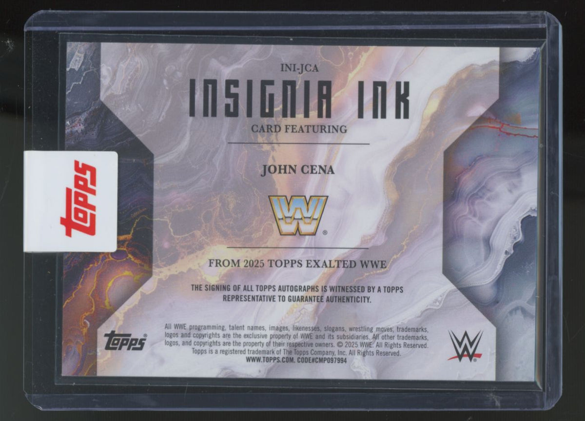 2025 Topps Exalted WWE John Cena Red Insignia Ink Auto /5 #INI-JCA