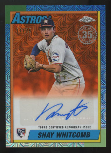 2025 Topps Silver Pack Shay Whitcomb RC 1990 Orange Refractor Auto /25 #90CA-SW