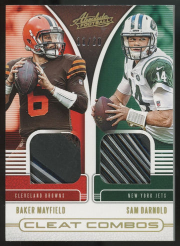 2019 Panini Absolute Baker Mayfield/Sam Darnold Cleat Combos Dual Relic /20 #16