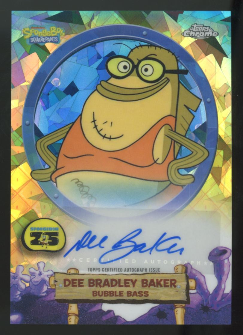 2025 Topps Chrome Sapphire SpongeBob Bubble Bass/Dee Bradley Baker Auto #SA-BB
