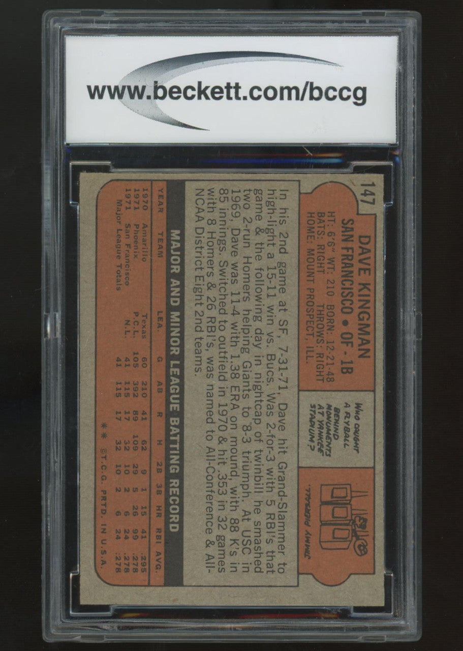 1974 Topps Dave Kingman RC #147 BCCG 9