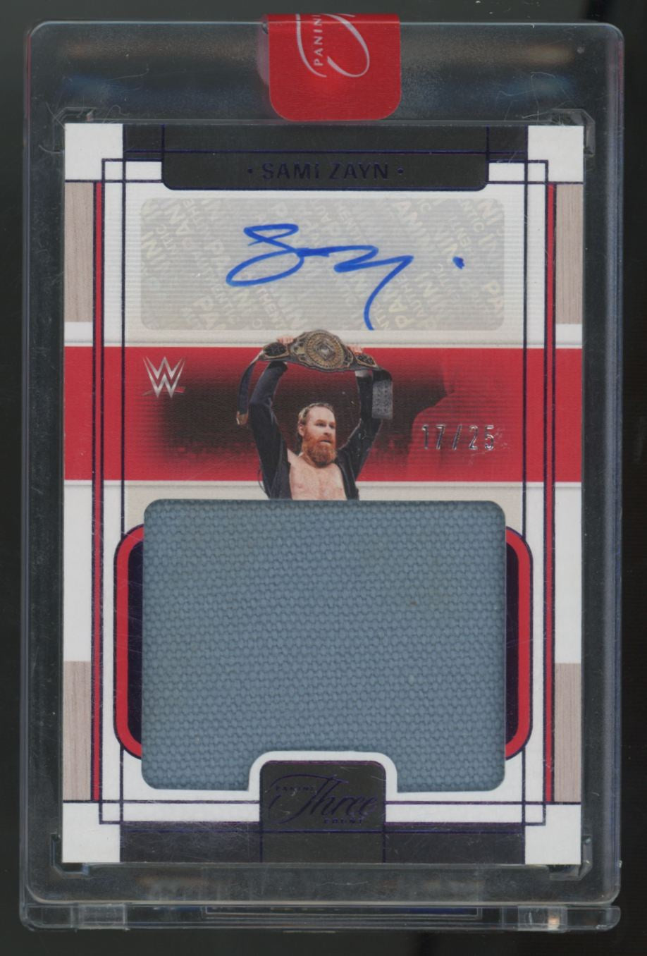 2024 Panini Three Count WWE Sami Zayn Massive Mat Purple Patch Auto /25 #MM-SZN