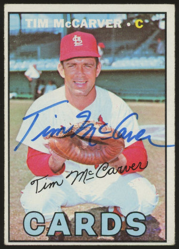 1967 Topps Tim McCarver #485 Signed Autographed Card JSA