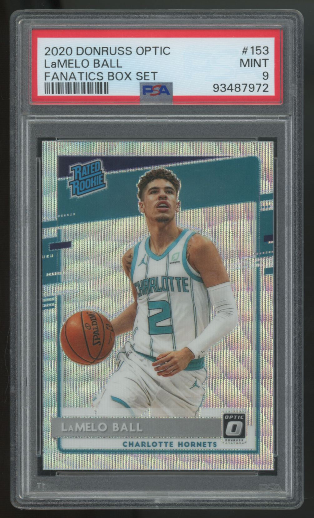 2020-21 Donruss Optic LaMelo Ball RC Rated Rookie Fanatics Box Set #153 PSA 9