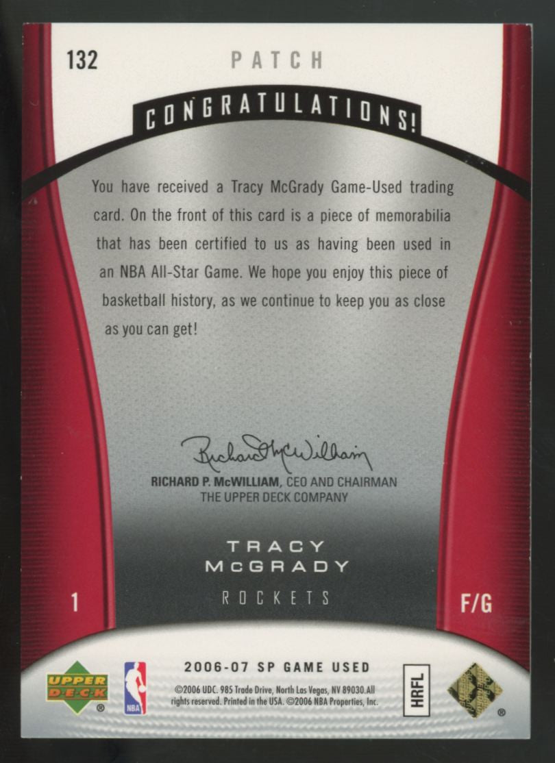 2006-07 Upper Deck SP Game Used Tracy McGrady Fabrics Patch /25 #132