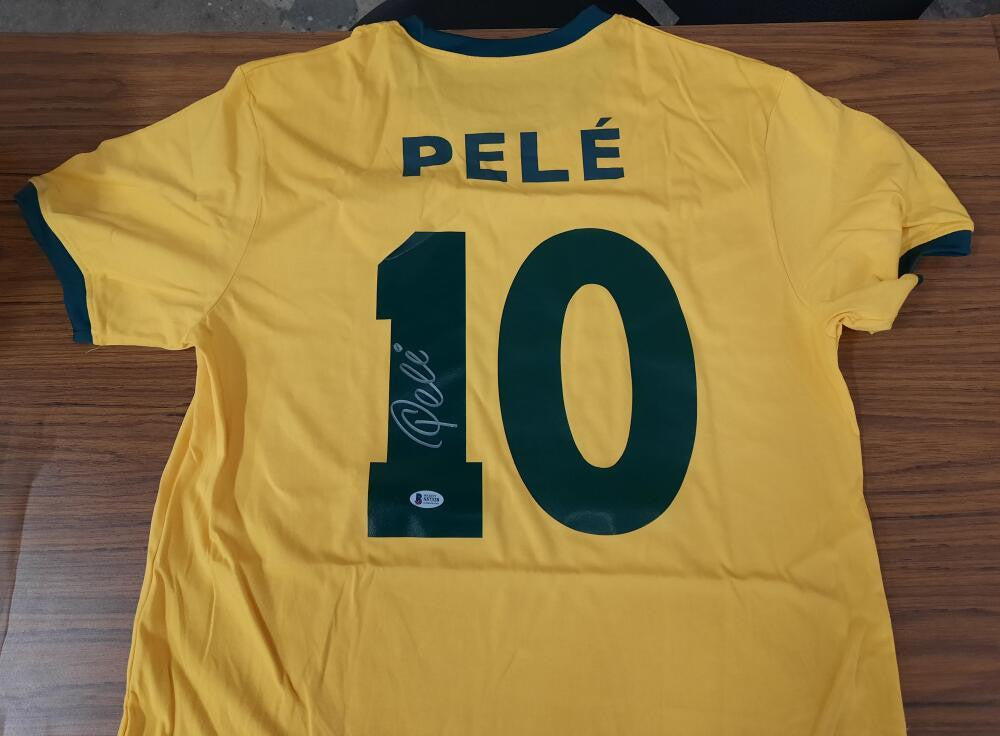 Pele Signed Autographed Brasil Copa Mundo CBD Jersey XL PSA/DNA