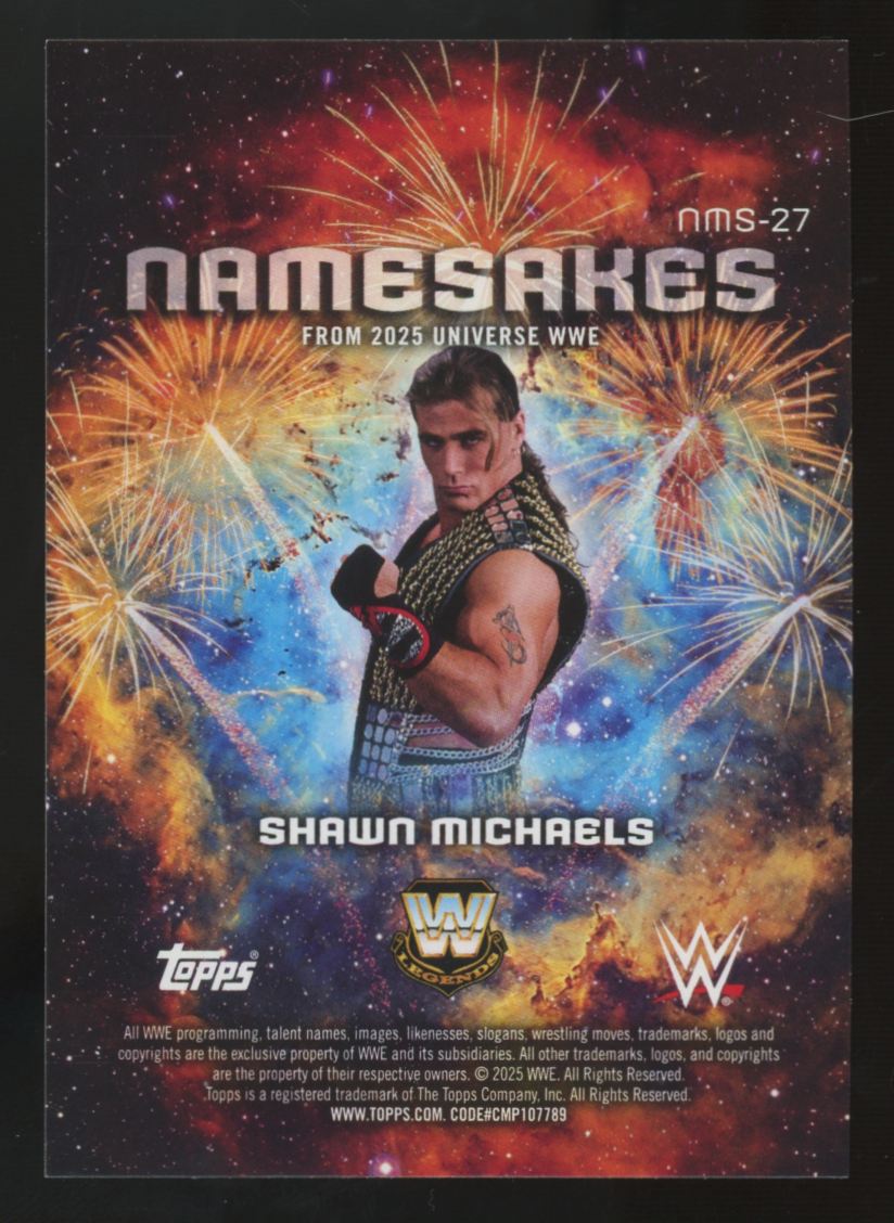 2025 Topps WWE Universe Shawn Michaels Namesakes Green Electric /99 #NMS-27