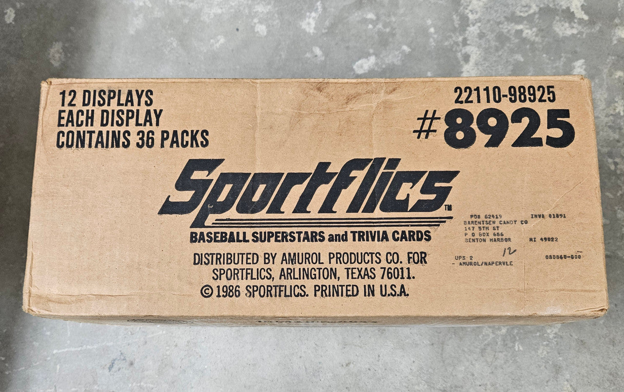 1986 Sportflics Baseball 12 Box Case Factory Sealed
