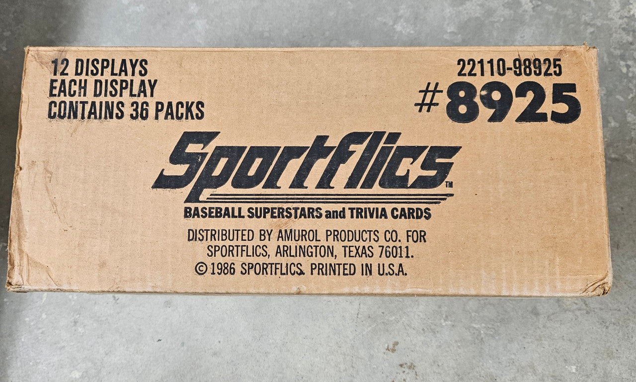 1986 Sportflics Baseball 12 Box Case Factory Sealed