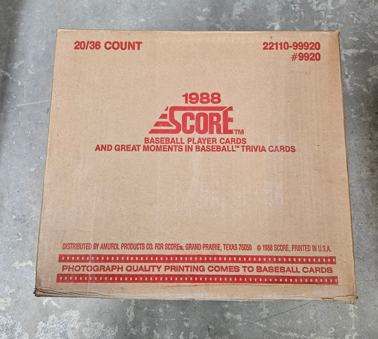 1988 Score Baseball Wax Case Factory Sealed