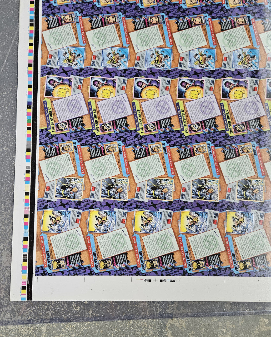 1993 Skybox X-Men Series 2 Uncut Sheet No Foil