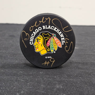 Bobby Hull Signed Autographed Logo Puck JSA *970