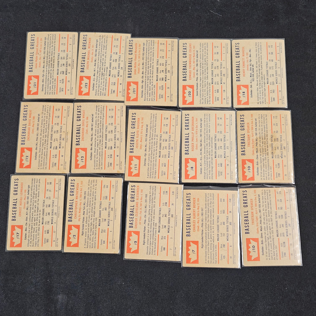 1960 Fleer Baseball Cards (Lot Of 42) Low Grade
