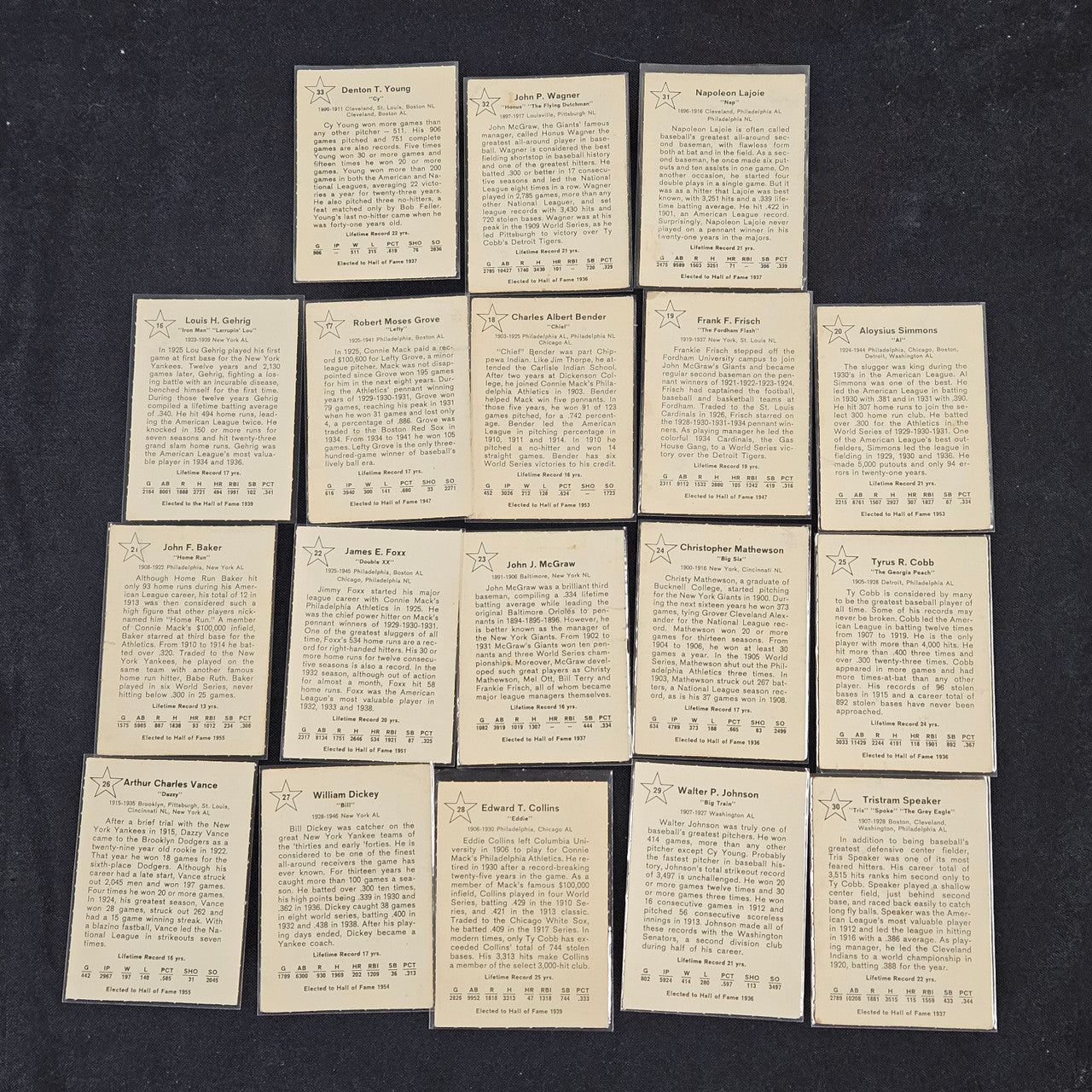 1961 Golden Press Baseball Complete Set (33) Low Grade