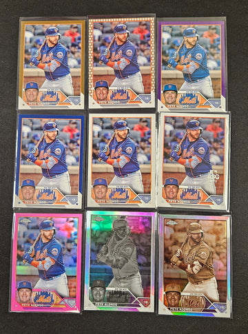 2023 Topps Series One/Topps Chrome Pete Alonso Rainbow Lot of 9