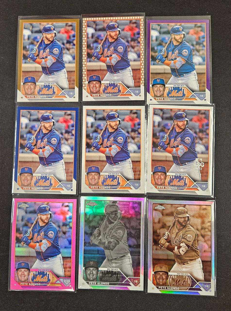 2023 Topps Series One/Topps Chrome Pete Alonso Rainbow Lot of 9