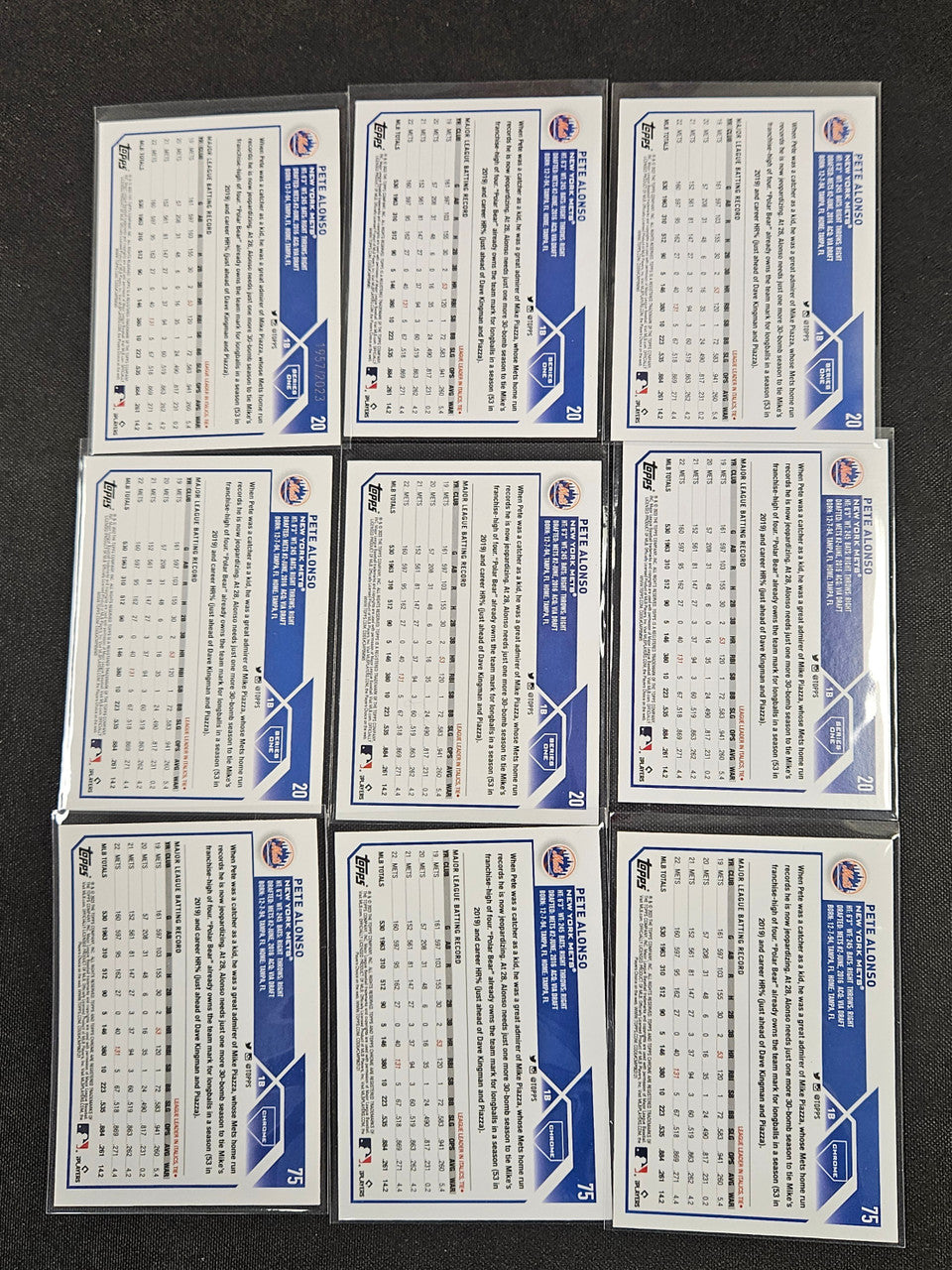 2023 Topps Series One/Topps Chrome Pete Alonso Rainbow Lot of 9