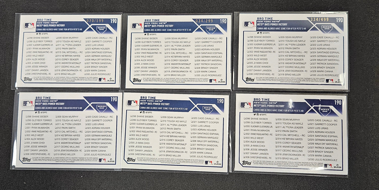 2023 Topps Series One Pete Alonso Rainbow Lot Of 6
