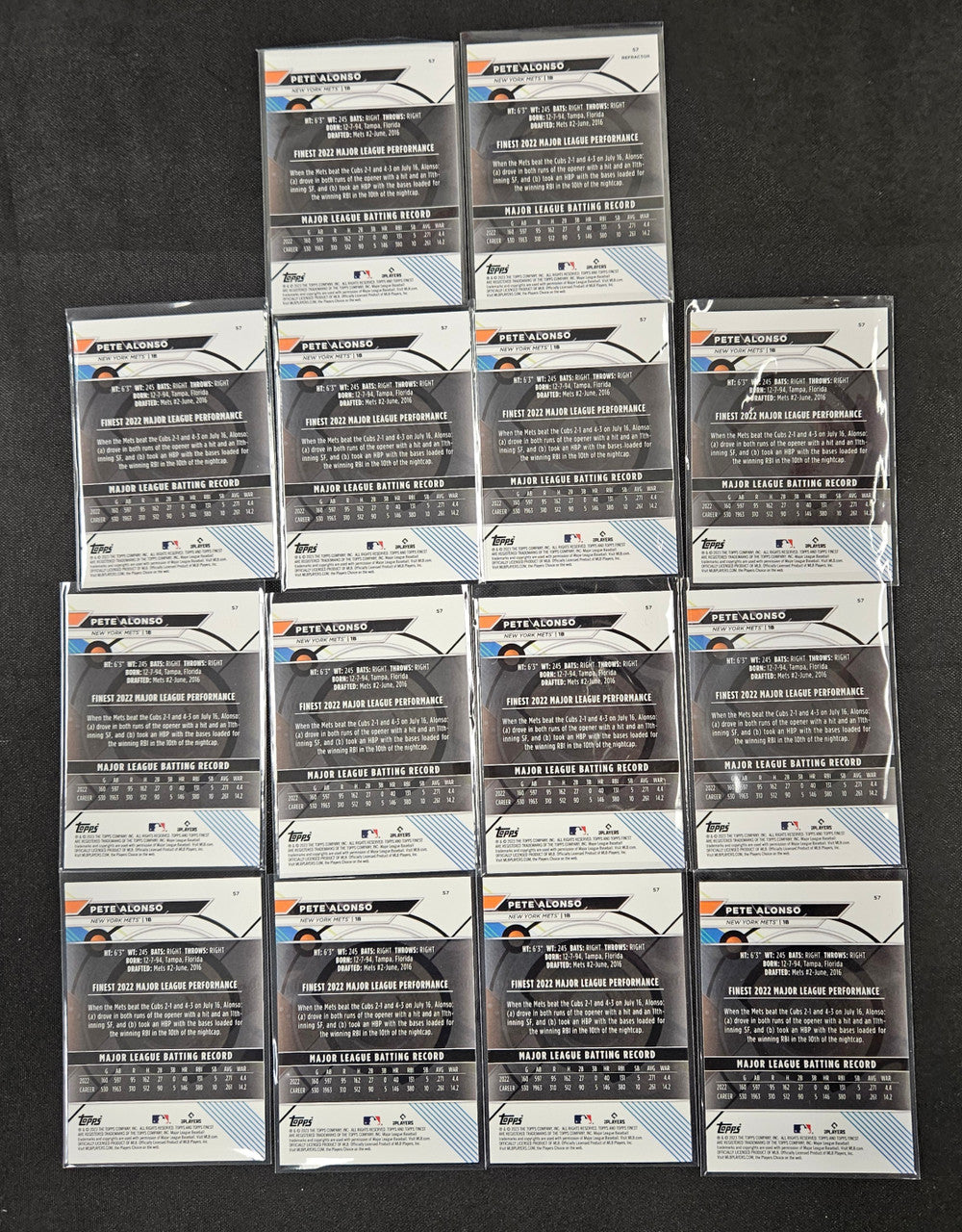 2023 Topps Finest Pete Alonso Rainbow Lot Of 14