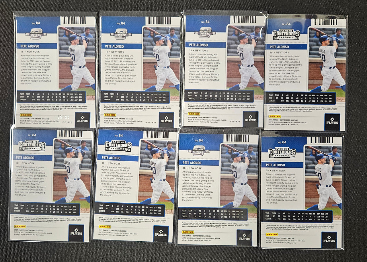 2021 Panini Contenders Pete Alonso Rainbow Lot Of 8