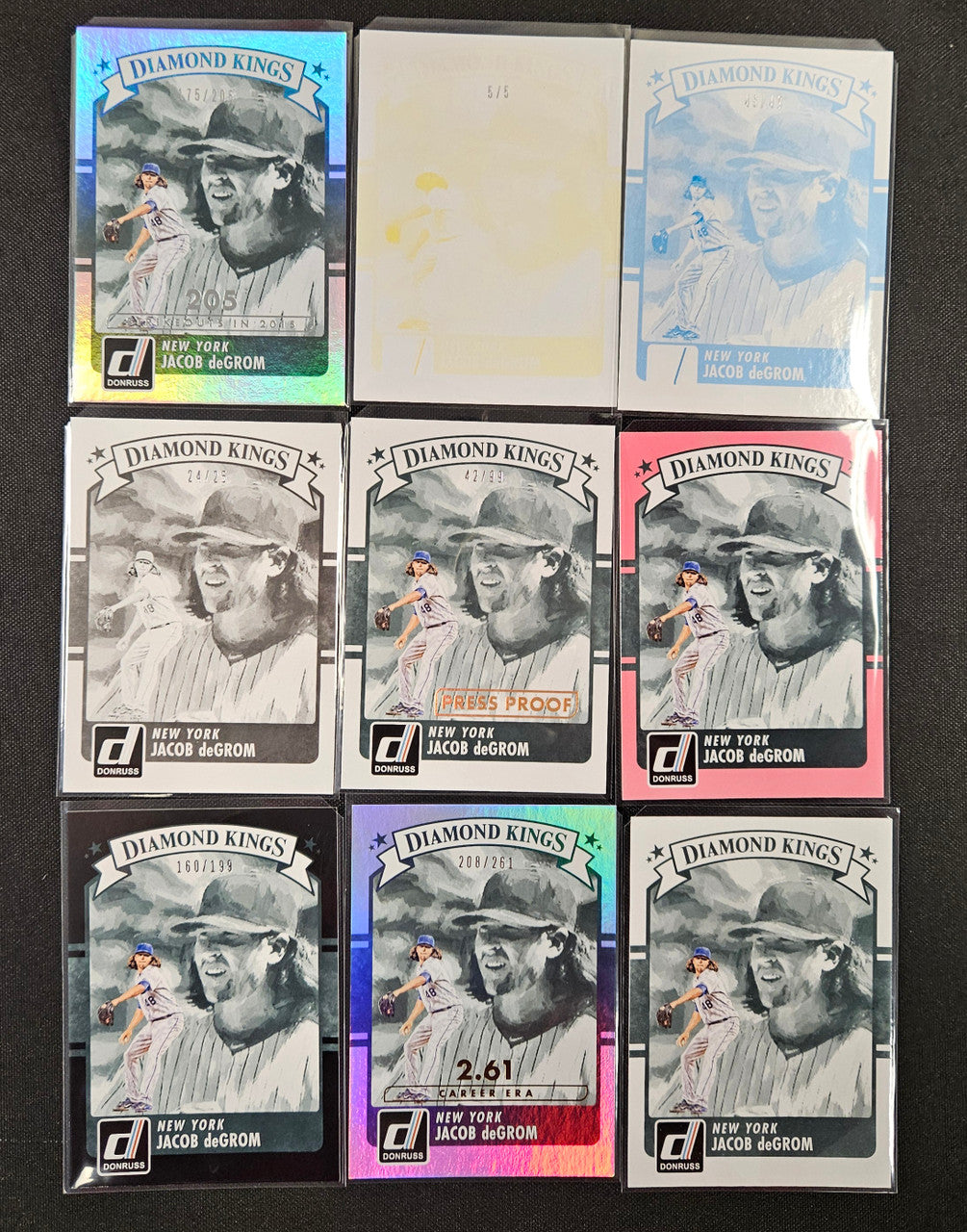 2016 Panini Donruss Jacob DeGrom Rainbow Lot Of 9