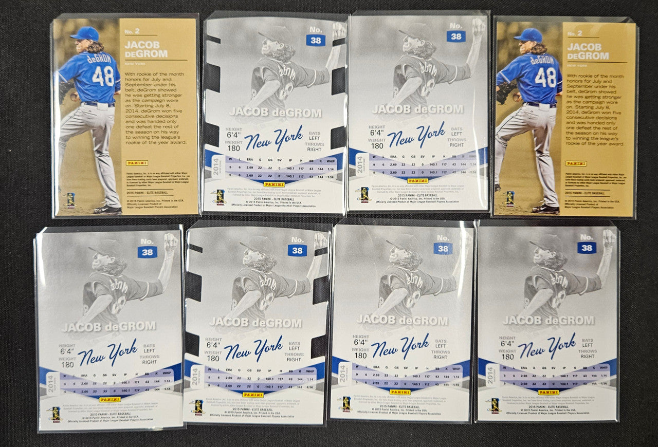 2015 Donruss Elite Jacob DeGrom Rainbow Lot Of 8