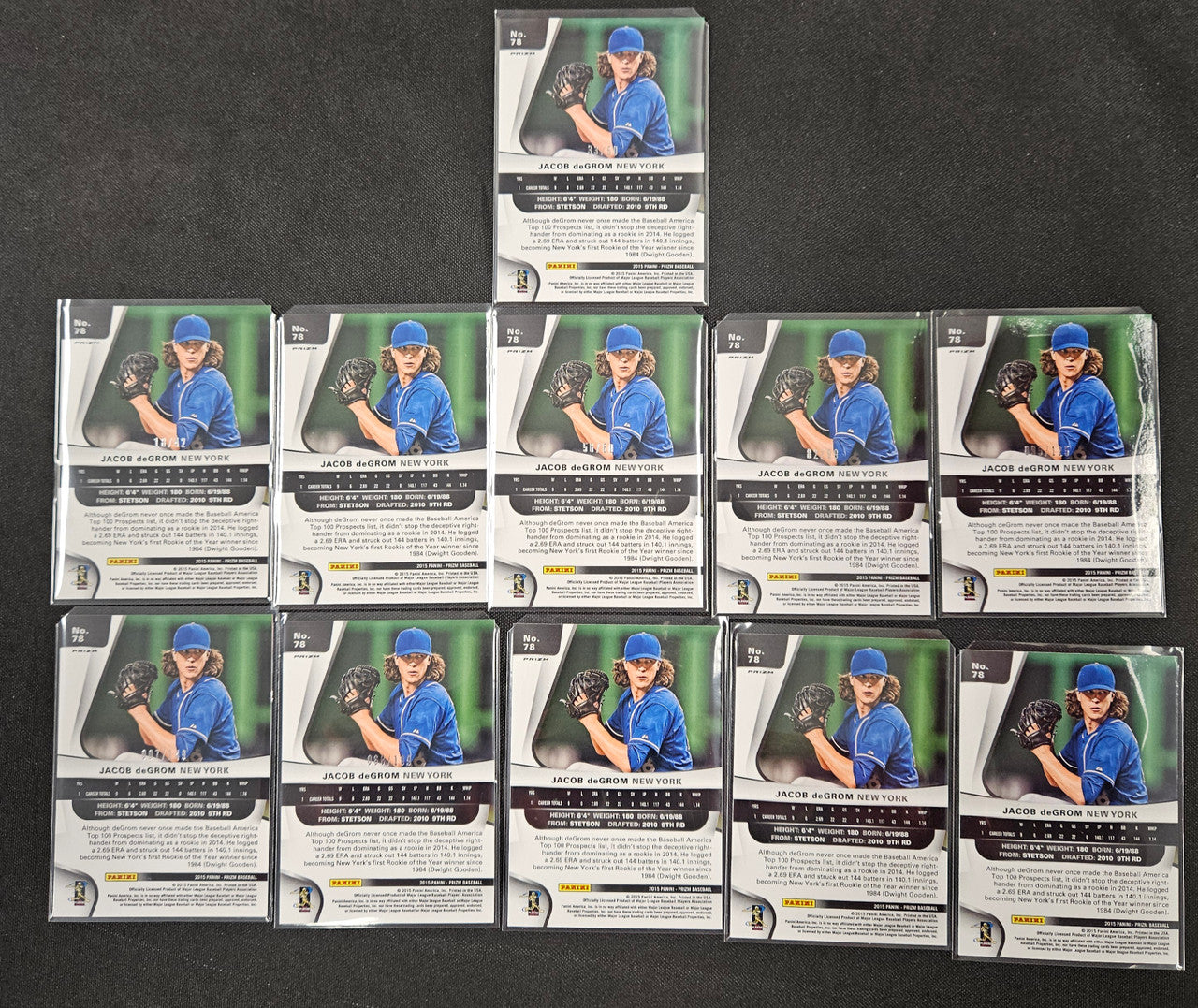 2015 Panini Prizm Jacob DeGrom Rainbow Lot Of 11