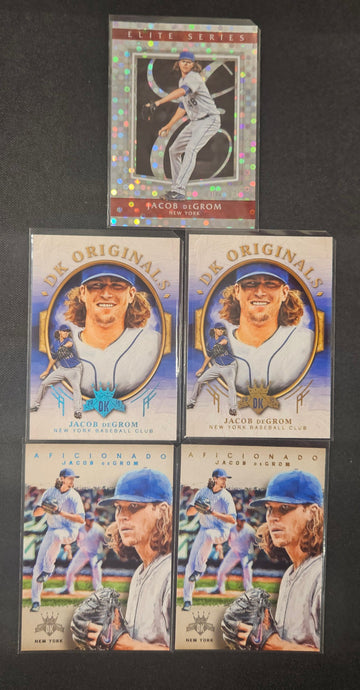 2015-2016 Diamond Kings/Donruss Jacob DeGrom Rainbow Lot Of 5