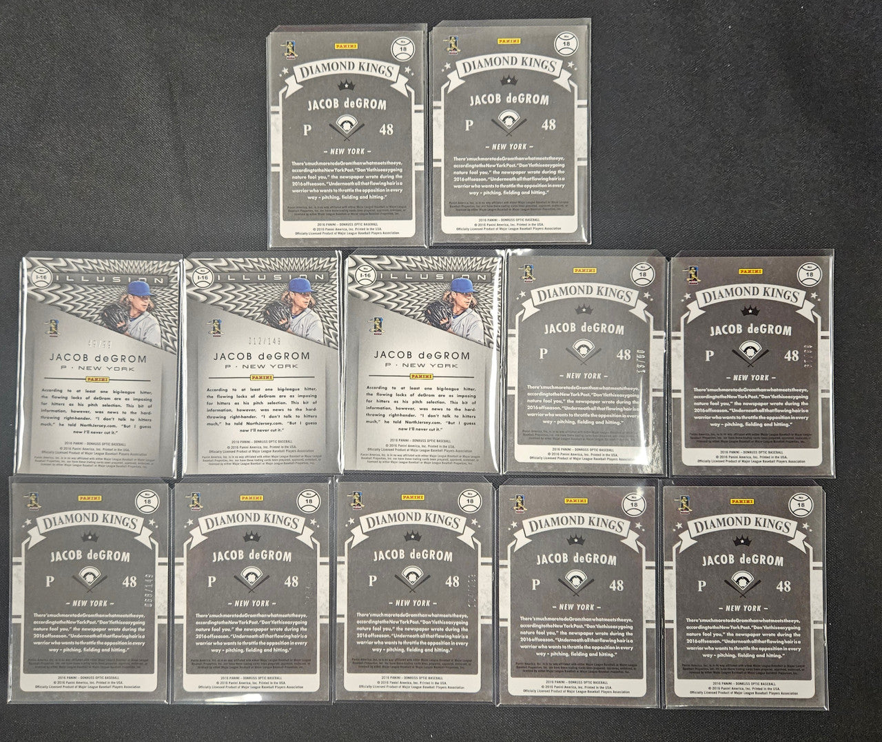 2016 Donruss Optic Jacob DeGrom Rainbow Lot Of 12
