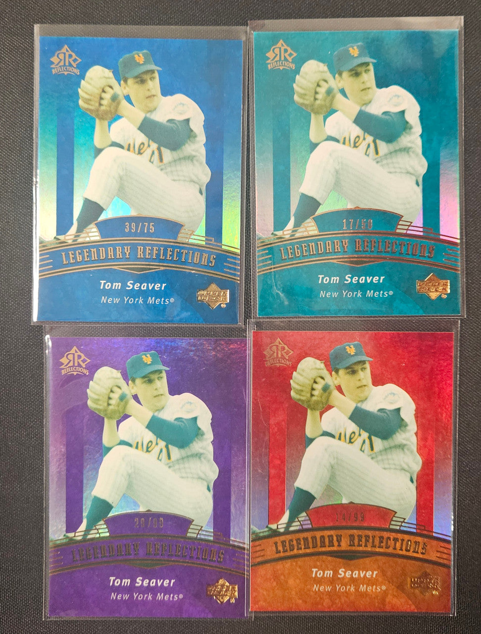 2005 Upper Deck Reflections Tom Seaver Rainbow Lot Of 4