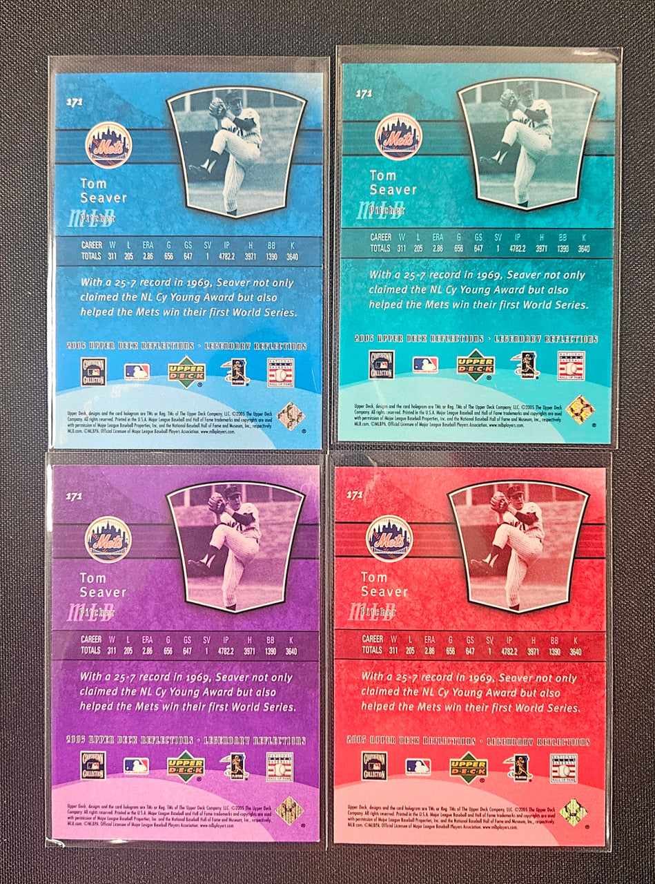 2005 Upper Deck Reflections Tom Seaver Rainbow Lot Of 4