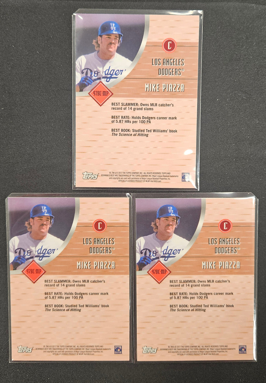 2017 Bowman's Best Mike Piazza Rainbow Lot Of 3