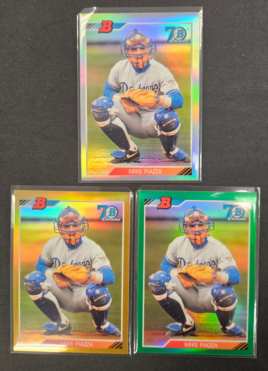 2017 Bowman Chrome Mike Piazza Rainbow Lot Of 3