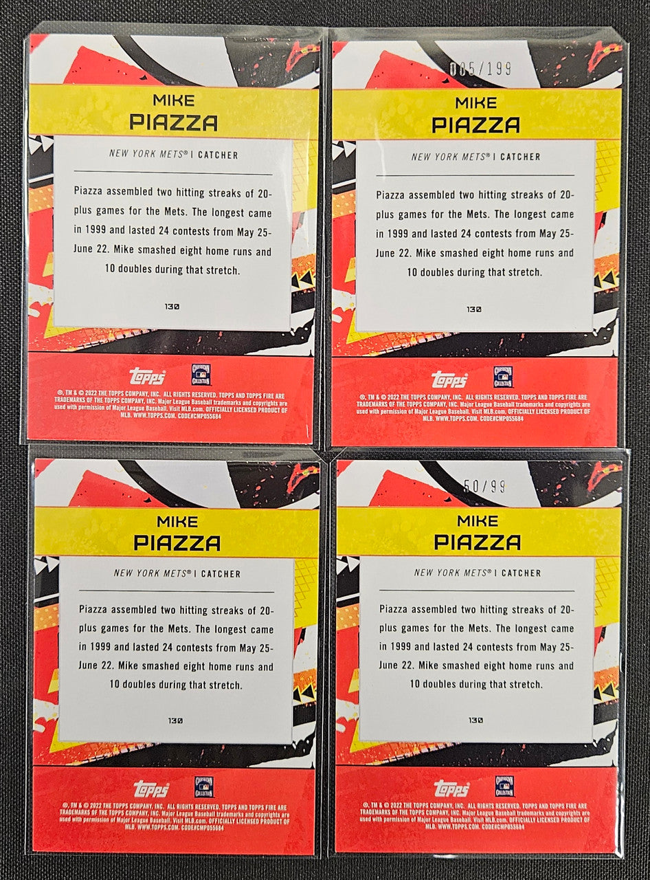 2022 Topps Fire Mike Piazza Rainbow Lot Of 4