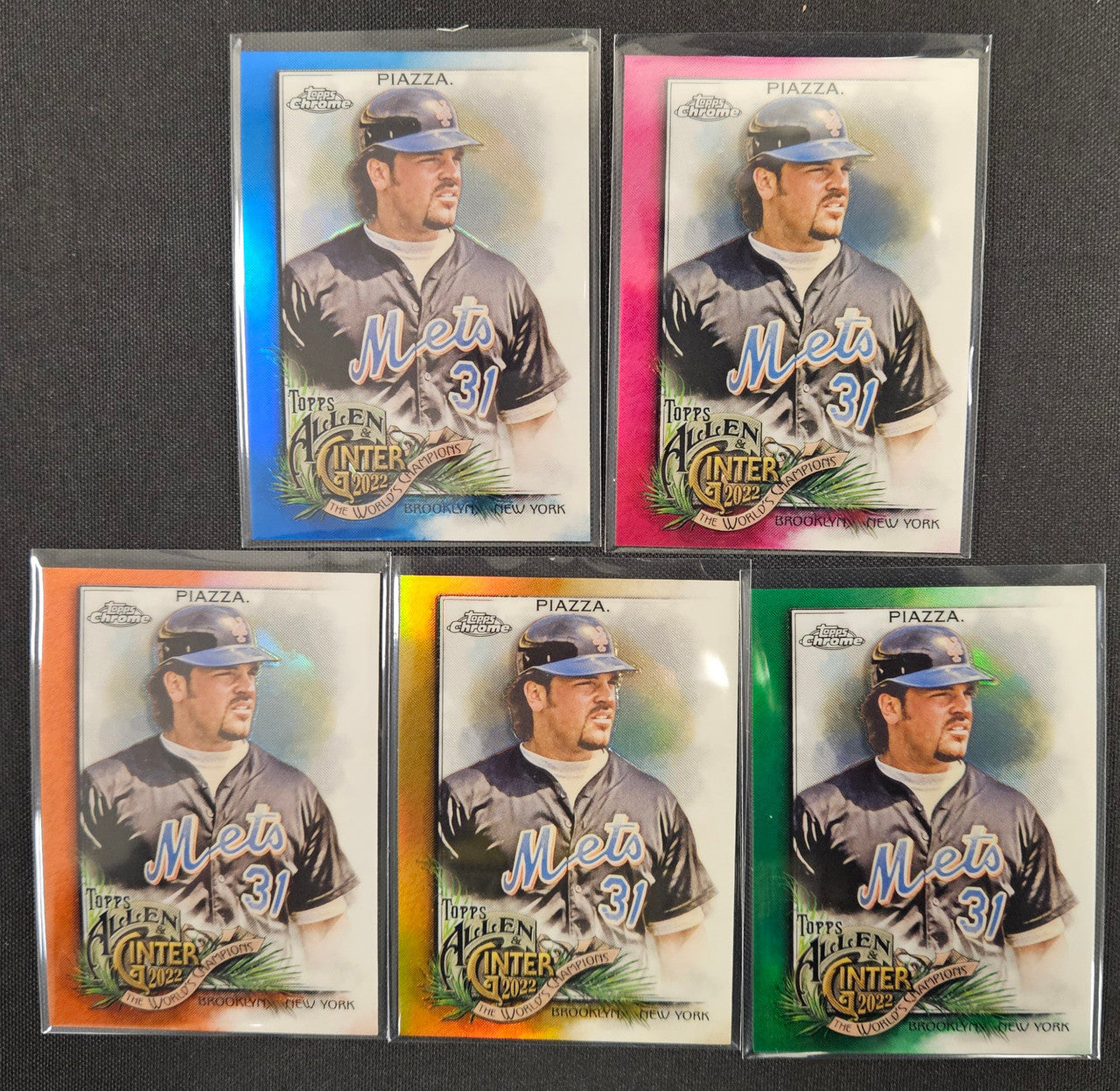2022 Topps Allen & Ginter Chrome Mike Piazza Rainbow Lot Of 5