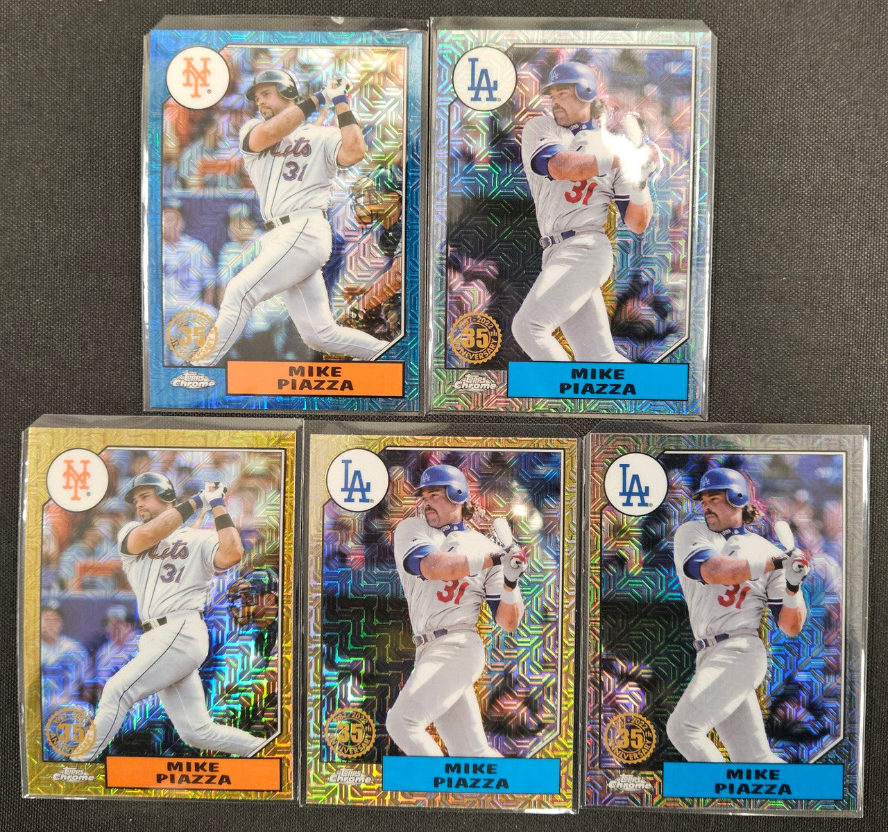 2022 Topps Chrome Silver Pack Mike Piazza Rainbow Lot Of 5