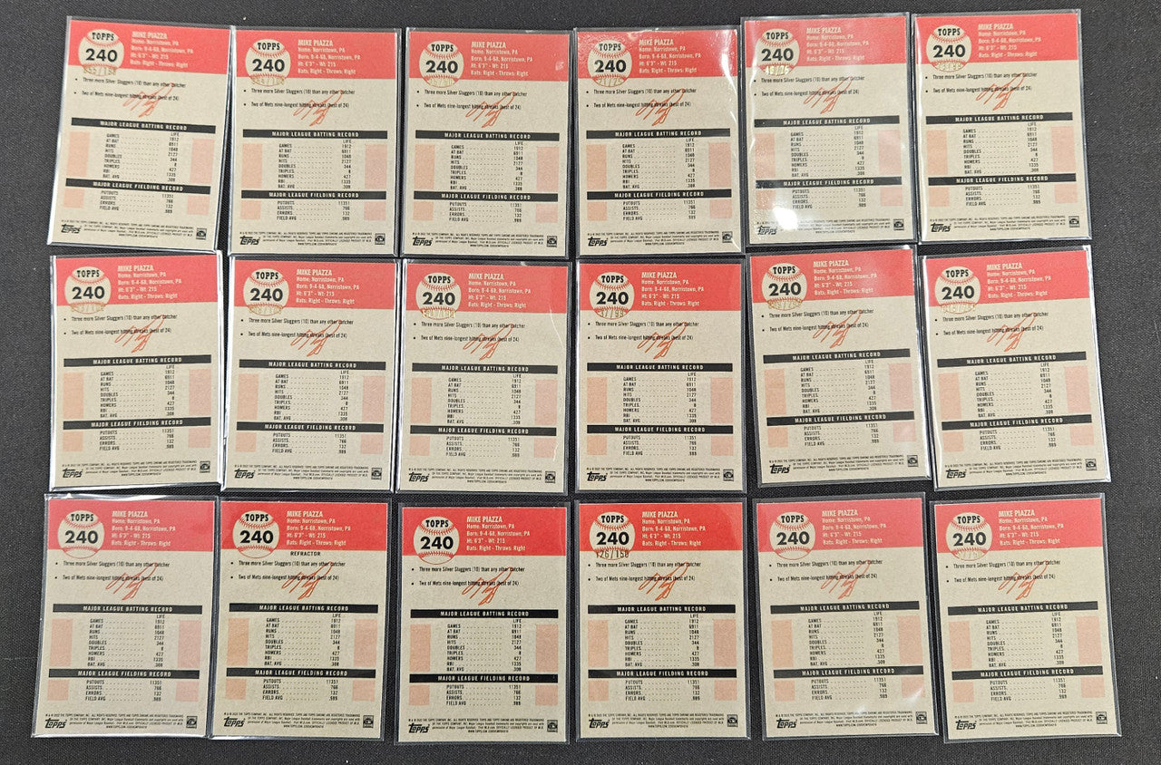 2022 Topps Chrome Platinum Anniversary Mike Piazza Rainbow Lot Of 18