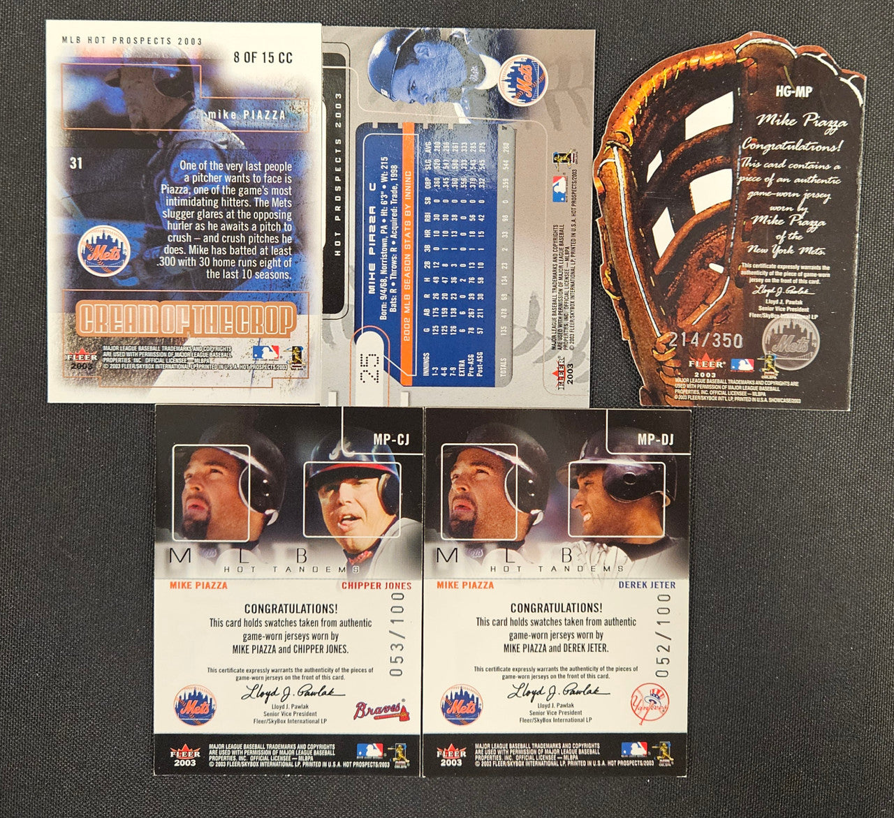2003 Fleer Hot Prospects/Showcase Mike Piazza Lot Of 5
