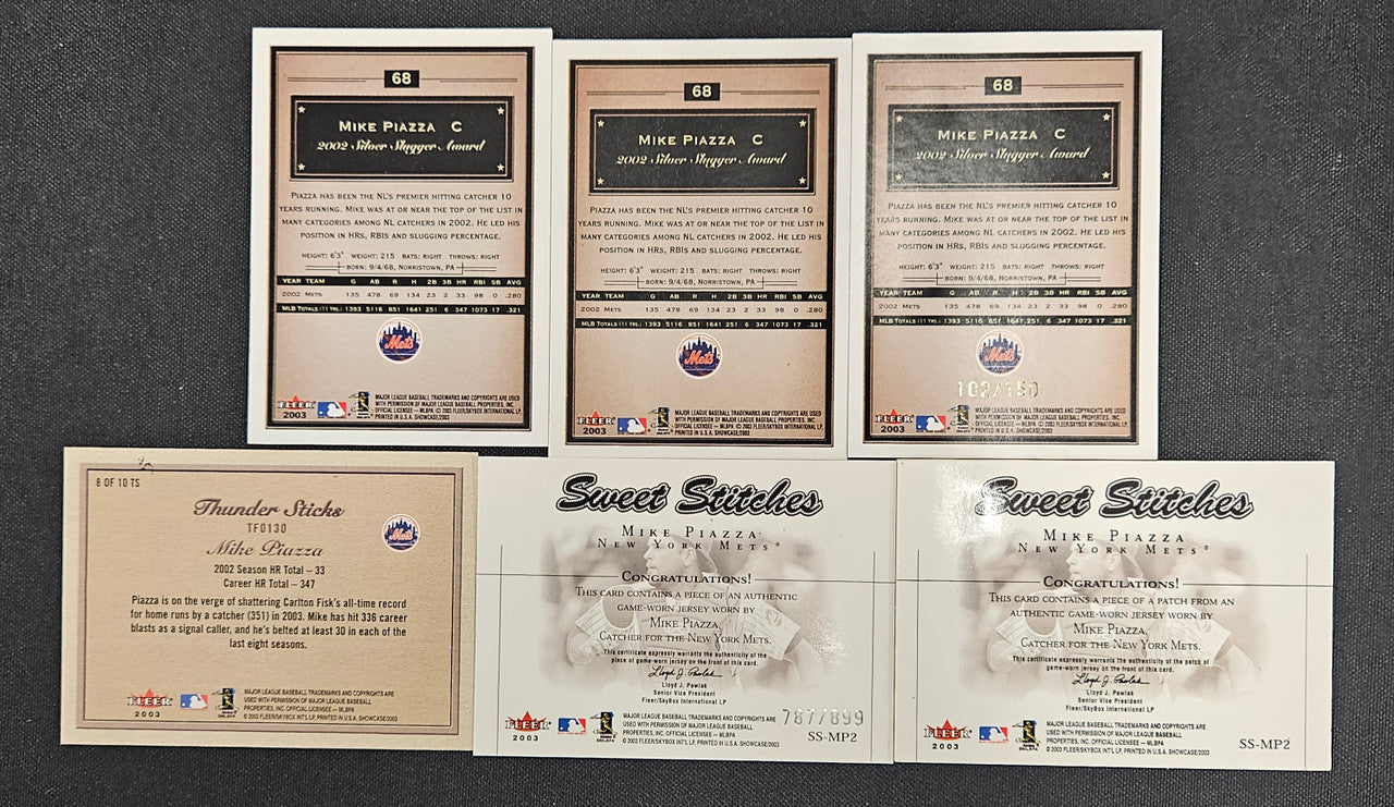 2003 Fleer Showcase Mike Piazza Lot Of 6