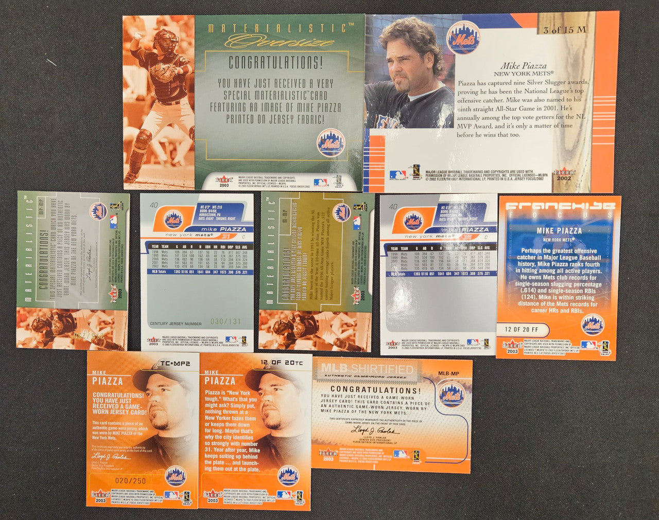 2002-03 Fleer Focus Jersey Edition Mike Piazza Lot Of 10