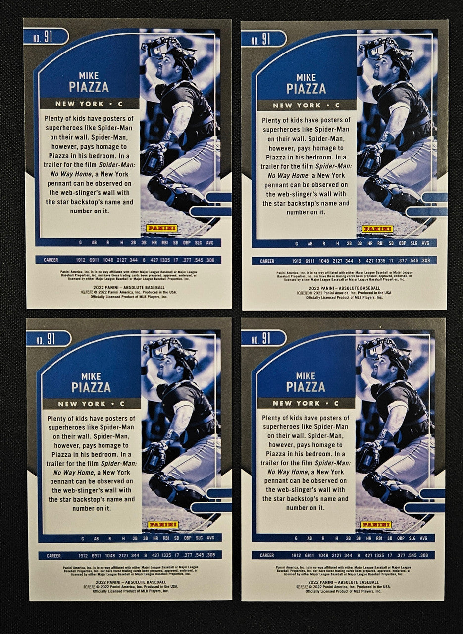 2022 Panini Absolute Mike Piazza Lot Of 4